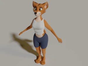 Yelena Anthro Dingo 3D Model