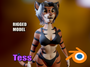 Tess Anthro Tiger 3D Model