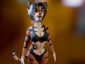 Tess Anthro Tiger 3D Model