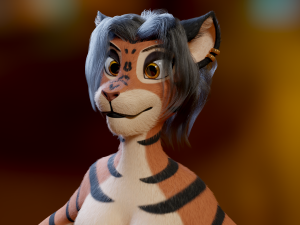 Tess Anthro Tiger 3D Model