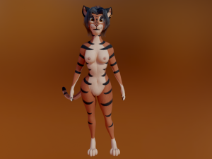 Tess Anthro Tiger 3D Model