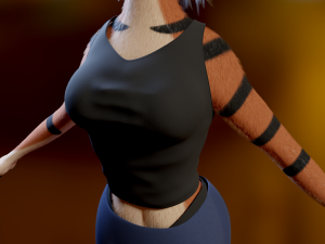 Tess Anthro Tiger 3D Model