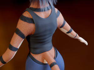Tess Anthro Tiger 3D Model