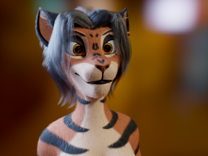 Tess Anthro Tiger 3D Model