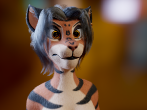 Tess Anthro Tiger 3D Model
