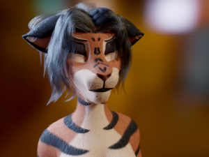Tess Anthro Tiger 3D Model