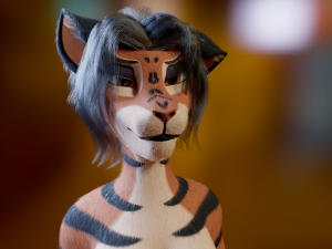 Tess Anthro Tiger 3D Model