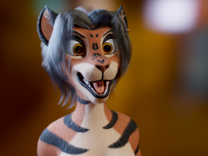 Tess Anthro Tiger 3D Model