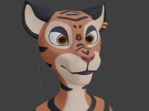 Tess Anthro Tiger 3D Model