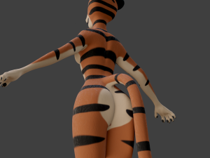 Tess Anthro Tiger 3D Model