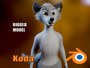 Koda Anthro Wolf 3D Model