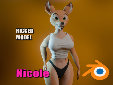 Nicole Anthro Deer 3D Model