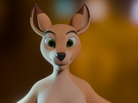 Nicole Anthro Deer 3D Модель