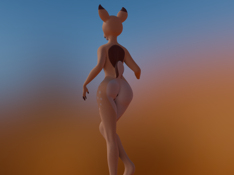 Nicole Anthro Deer 3D Модель