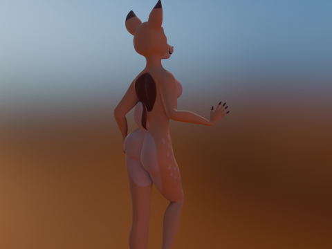 Nicole Anthro Deer 3D Модель