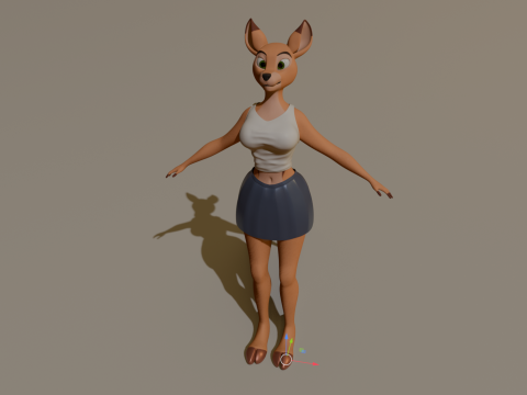 Nicole Anthro Deer 3D Модель