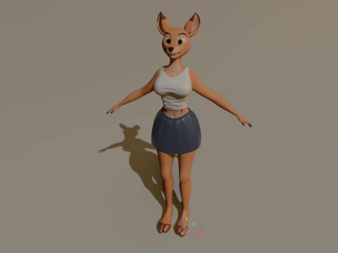Nicole Anthro Deer 3D Model
