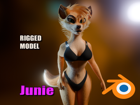 Junie Anthro Fox 3D Model