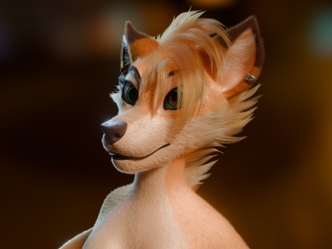 Junie Anthro Fox 3D Model