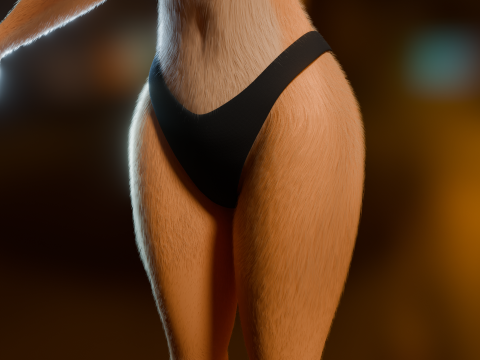 Junie Anthro Fox 3D Model