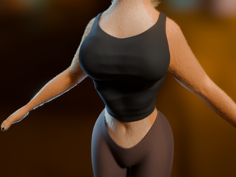 Junie Anthro Fox 3D Model