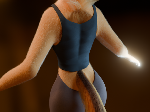 Junie Anthro Fox 3D Model