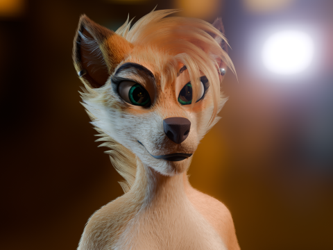 Junie Anthro Fox 3D Model