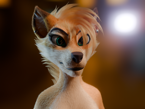 Junie Anthro Fox 3D Model