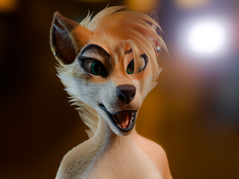 Junie Anthro Fox 3D Model