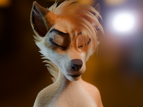 Junie Anthro Fox 3D Model