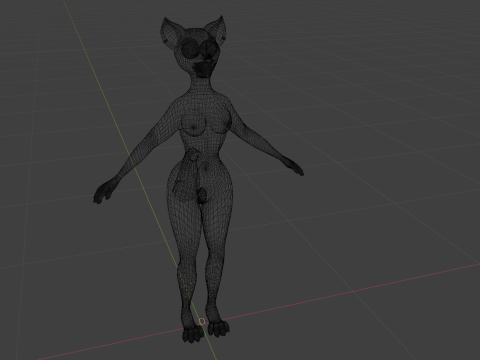 Junie Anthro Fox 3D Model