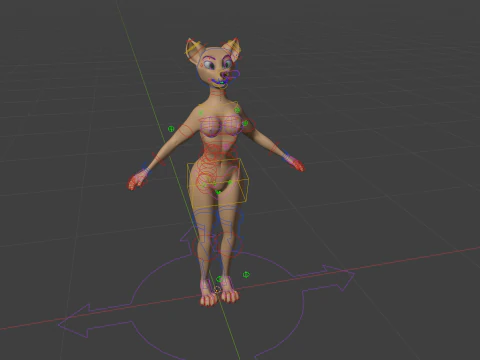 Junie Anthro Fox 3D Model