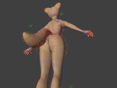 Junie Anthro Fox 3D Model