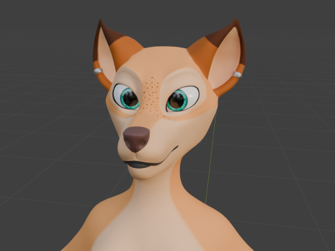 Junie Anthro Fox 3D Model