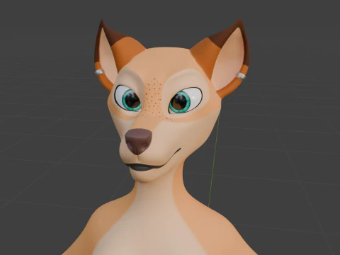 Junie Anthro Fox 3D Model