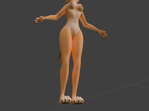 Junie Anthro Fox 3D Model