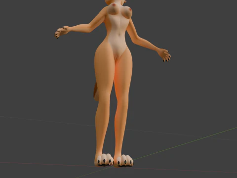 Junie Anthro Fox 3D Model