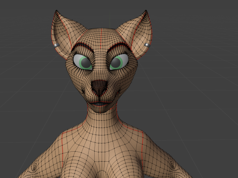 Junie Anthro Fox 3D Model