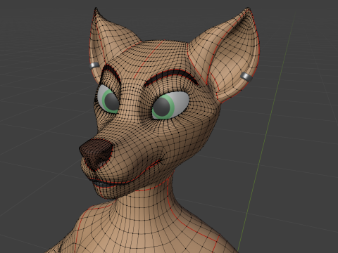 Junie Anthro Fox 3D Model