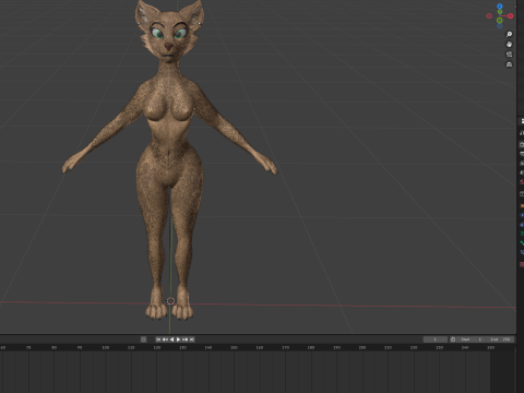 Junie Anthro Fox 3D Model