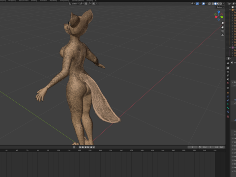 Junie Anthro Fox 3D Model