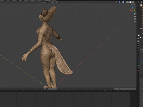 Junie Anthro Fox 3D Model
