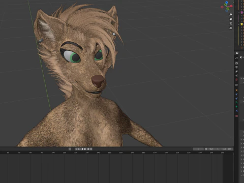 Junie Anthro Fox 3D Model
