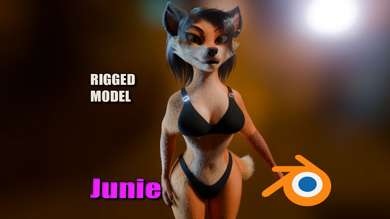 Luna Antro Fox Modelo 3D .c4d .max .obj .3ds .fbx .stl .blend 