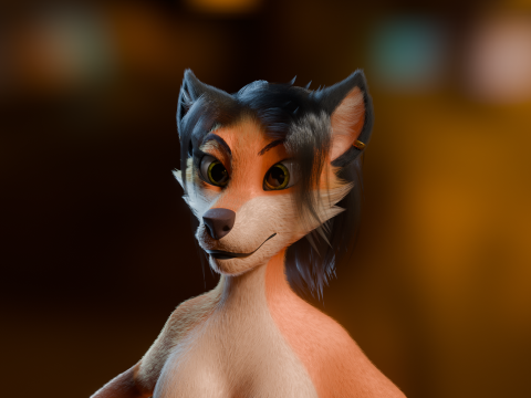 Luna Anthro Fox 3Dモデル
