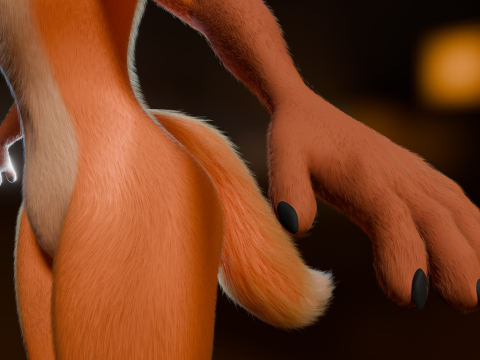 Luna Anthro Fox 3Dモデル