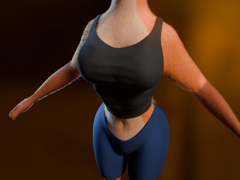 Luna Anthro Fox 3Dモデル