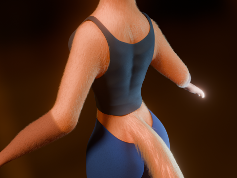 Luna Anthro Fox 3Dモデル