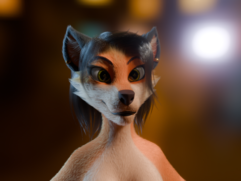 Luna Anthro Fox 3Dモデル