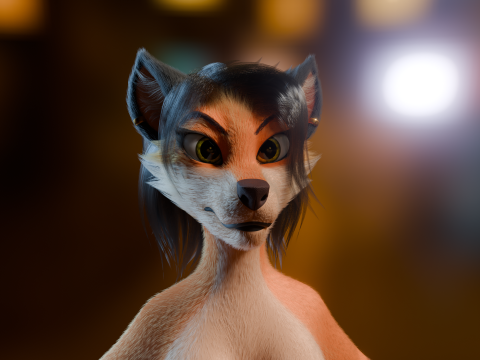 Luna Anthro Fox 3Dモデル